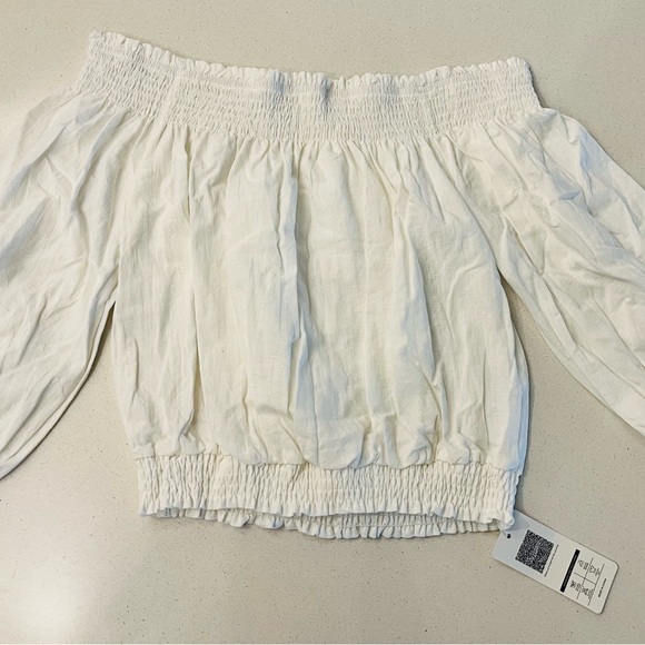 Off Shoulder Crop Shirt - Picture 2 of 3